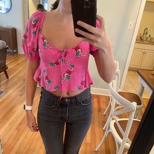 NWT Pink Zara Crop